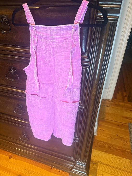 Zenana Outfitters Pants - Zenana Outfitters Pink Gauze Overalls Romper with Pockets